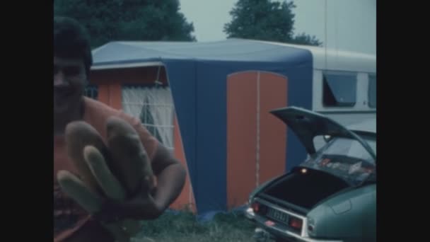 Loirent Francia Mayo 1976 Escenas Familiares Camping Los Años — Vídeos de Stock