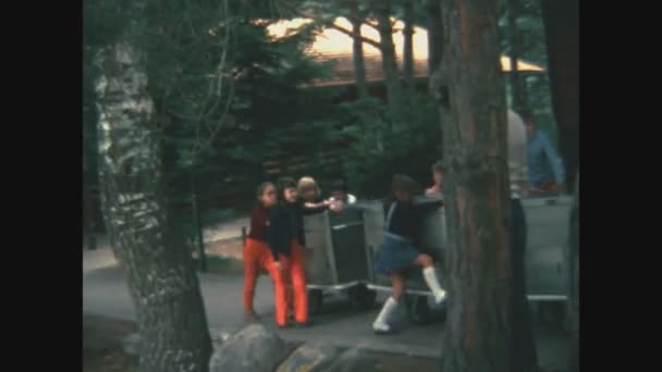 Pavia Italy May 1968 Children Park Play 60S Archive Footage — Stock Video
