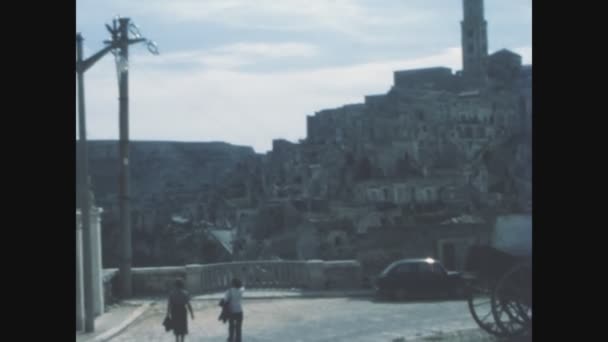 Matera Italy June 1975 Ландшафтний Краєвид Міста — стокове відео