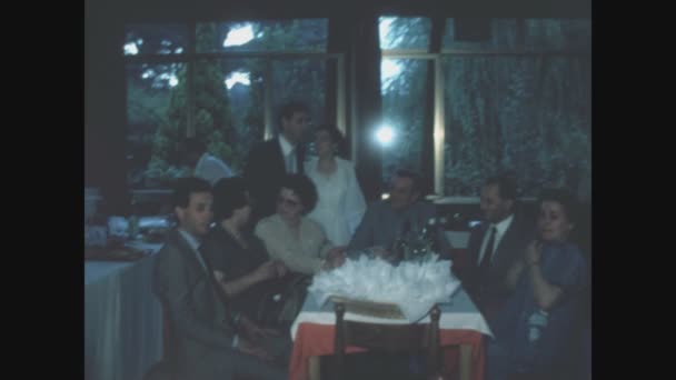 Pavia Itálie Květen 1976 Svatební Oběd Restauraci Letech — Stock video