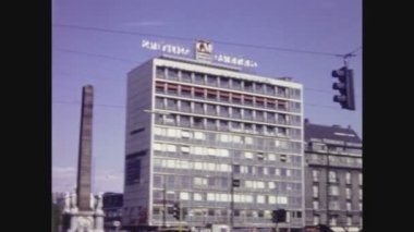 COPENHAGEN, DENMARK HAZİRAN 1961: 60 'larda Kopenhag şehri sokak manzarası