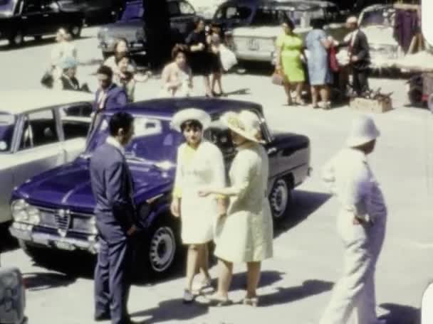 Palermo Italy Μάιος 1964 Άφιξη Καλεσμένων Για Γάμο Στη Δεκαετία — Αρχείο Βίντεο