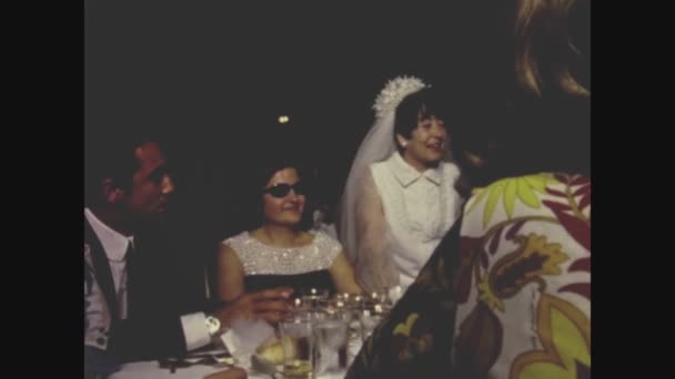 Palermo Talya Mayıs 1964 Larda Düğün Öğle Yemeği Sahneleri — Stok video
