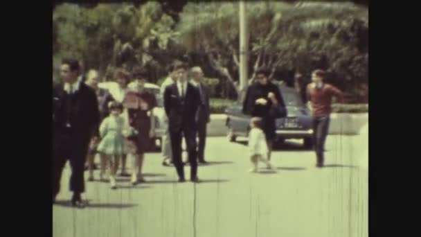 Палермо Італія 1966 Маленька Дівчинка Сімейною Церемонією Причастя — стокове відео