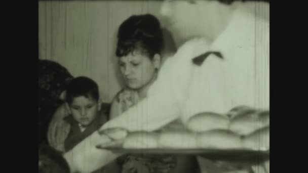 Palermo Italy May 1964 Luxurious Family Lunch 60S — Stock Video