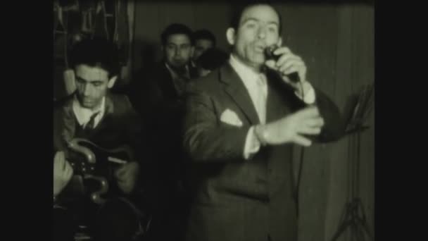 Palermo Italie Mai 1964 Chanteur Dans Les Années Images Noir — Video
