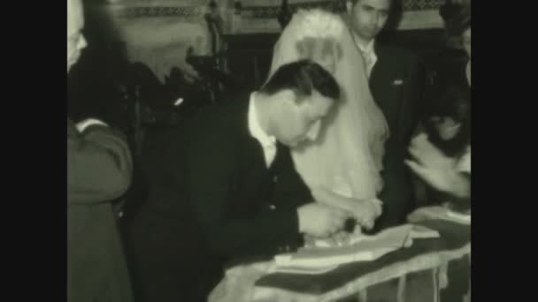 Palermo Talya Mayıs 1968 Larda Talyan Düğün Töreni Sahnesi Siyah — Stok video