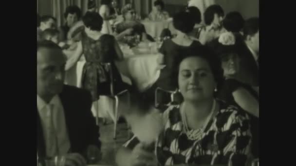 Palermo Italy May 1968 Wedding Lunch Restaurant 60S — Stock Video
