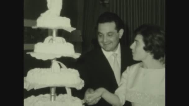 Palermo Itália Maio 1968 Almoço Casamento Restaurante Nos Anos — Vídeo de Stock