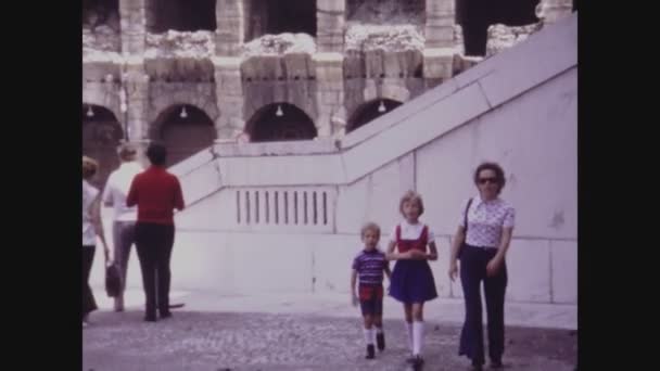 维罗纳 意大利1971年5月 70年代维罗纳竞技场建设 — 图库视频影像