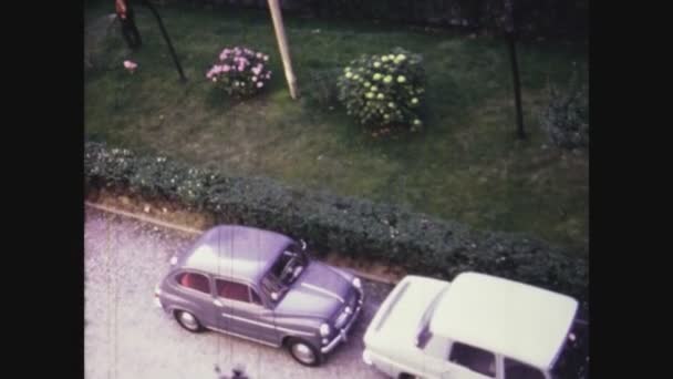 Milan Italy June 1967 Family Leaves Journey Fiat 600 60S — Stock Video
