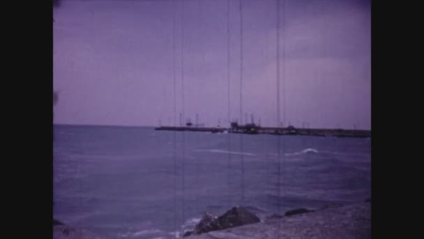 Pesaro Ιταλια Ιουνιοσ 1967 Θέα Στο Λιμάνι Του Pesaro Στη — Αρχείο Βίντεο