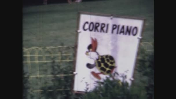 Pesaro Italy June 1967 Corri Piano Sign English Run Slow — 비디오