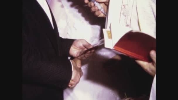 Palermo Italië Juni 1966 Scène Van Een Bruiloft Kerk Jaren — Stockvideo