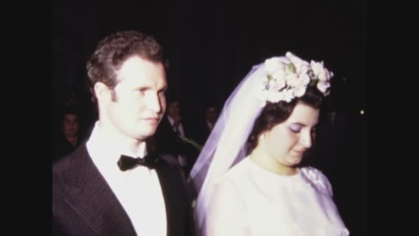 Palermo Itália Junho 1966 Cena Casamento Igreja Nos Anos — Vídeo de Stock
