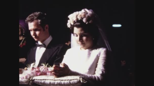 Palermo Italia Giugno 1966 Scena Matrimonio Chiesa Negli Anni — Video Stock