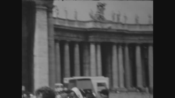 Roma Itália Maio 1969 Praça São Pedro Vaticano Roma Década — Vídeo de Stock