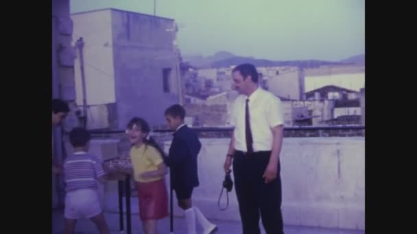 Palermo Italy May 1975 Group Children Play Together 60S — Stock Video