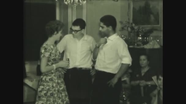 Palermo Italy May 1963 Home Party Happy People 60S Italian — Stock Video