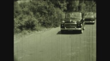 PALERMO, İtalya Mayıs 1963: 1960 'larda şehirde trafik sahnesi. İtalyan sosyal tarihi