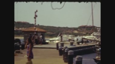 PALERMO, İTALYA MAYIS 1970: 70 'lerde tekneli iskele