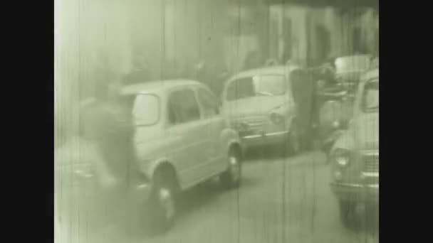 Palermo Ιταλια Μάιος 1963 Σκηνή Ζωής Στο Δρόμο Κίνηση Στην — Αρχείο Βίντεο