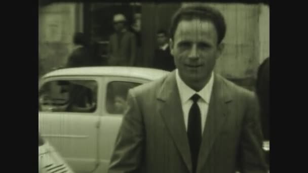 Palermo Italien Mai 1963 Straßenleben Mit Verkehr Der Stadt Den — Stockvideo