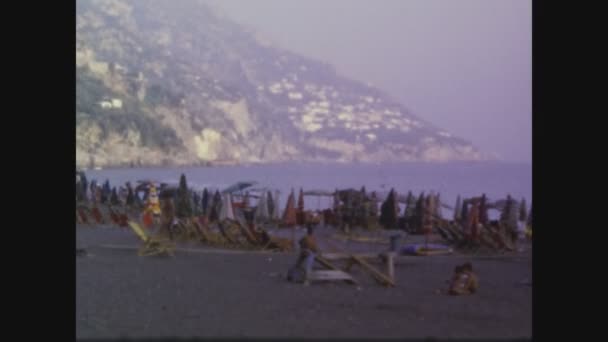 Палинуро Италия Июнь 1974 Пляж Палинуро Годах — стоковое видео