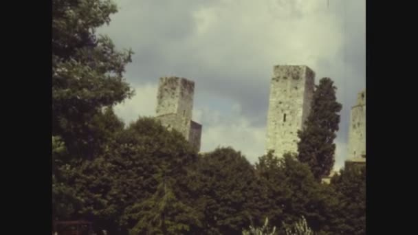 San Gimignano Talya Mayis 1975 Lerde San Gimignano Manzarası — Stok video