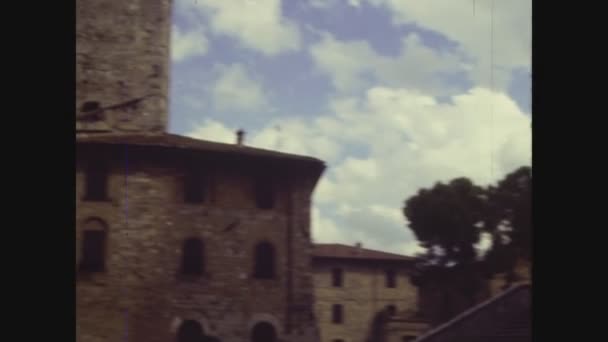 San Gimignano Itálie Květen 1975 San Gimignano Pohled Letech — Stock video