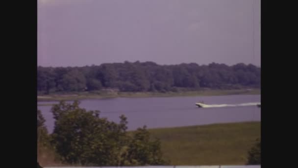 Miami États Unis Juin 1973 Bateau Moteur Sur Rivière Dans — Video
