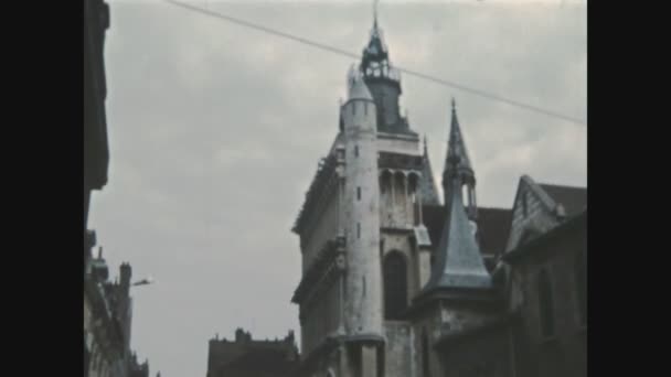 Beaune France 1970 Lerde Beaune Şehri Sokak Manzarası — Stok video