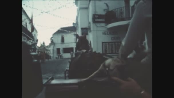 Mijas Hiszpania Czerwca 1979 Przejażdżka Powozem Konnym Mijas Latach Tych — Wideo stockowe
