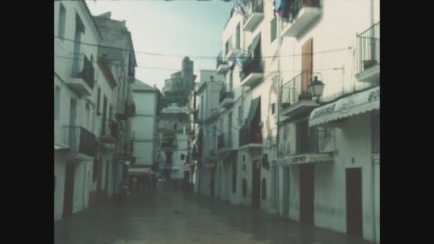 Ibiza Spain October 1988 Ibiza Street View 80S — стокове відео