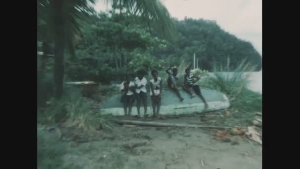 Castries Saint Lucia Styczeń 1985 Biedne Kolorowe Dzieci Latach Tych — Wideo stockowe