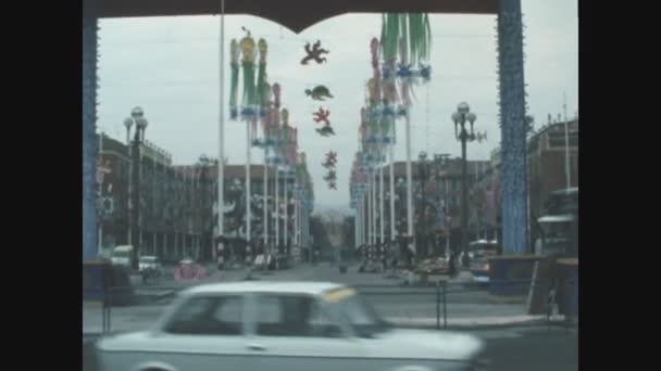 Nice Francia Mayo 1975 Decoraciones Las Calles Feria Los Años — Vídeos de Stock