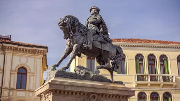 Detail Der Garibaldi Statue Pferd Rovigo Italien — Stockvideo