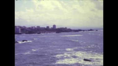 Bilbao, İspanya Haziran 1974: Jaizkibel kıyı manzarası 70 'lerde