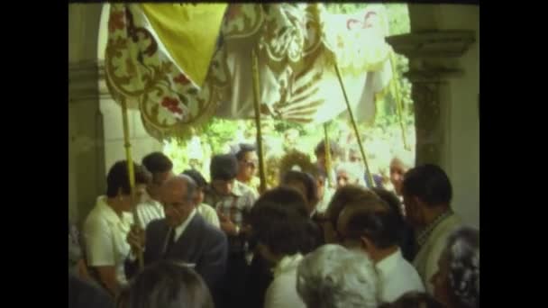 スペインのアルバセテ1976年5月 70年代のアルバセテ祭の聖週間 — ストック動画