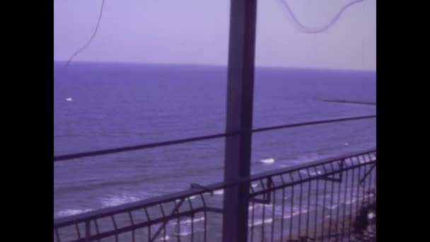 Lloret Mar Spain June 1975 Sea Vacation Terrace House People — Stock Video