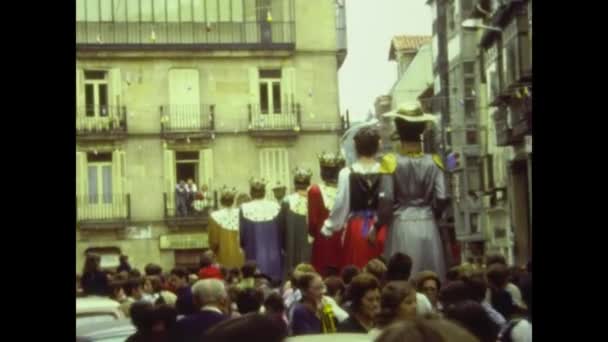 Andorra Spanje Juni 1975 Festival Van Reuzen Andorra Jaren — Stockvideo