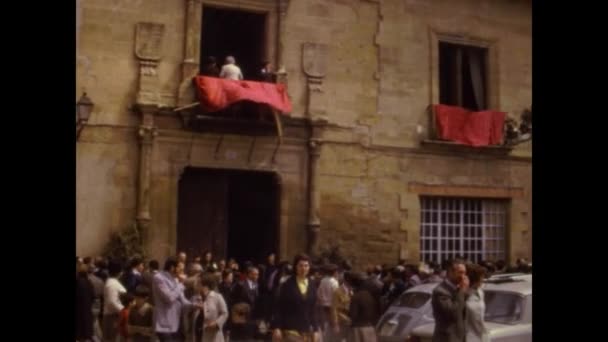 Santo Domingo Calzada Spain May 1975 Religious Procession Patronal Feast — стоковое видео