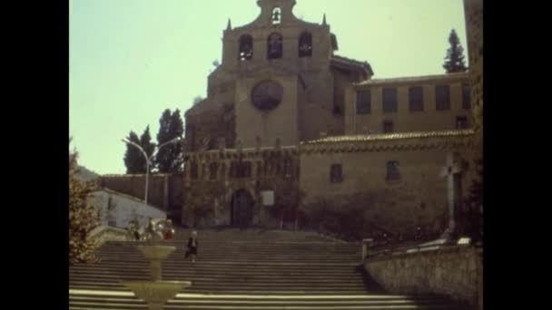 Spain May 1975 Street View San Salvador Monastery — стоковое видео