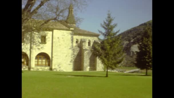 Abarzuza Spain May 1975 Monastery Iranzu 70S — Vídeo de Stock