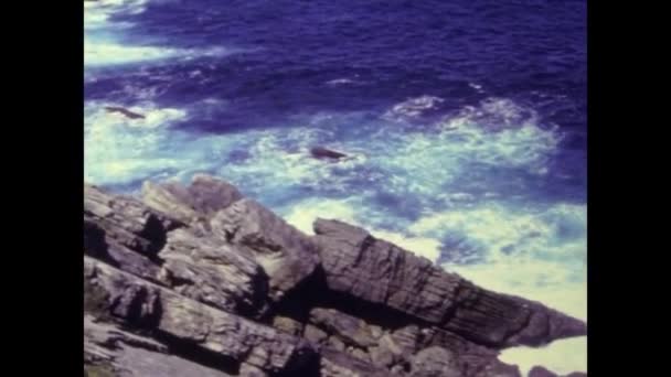 1974年6月スペイン ビルバオ 70年代のジャイズキベル海岸景観 — ストック動画