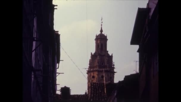 Bilbao Spain June 1974 Bilbao Street View 70S — Stockvideo