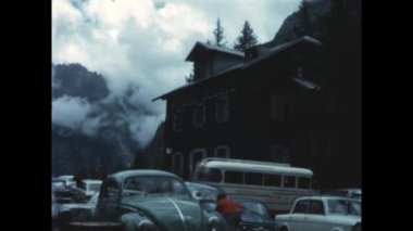 Costalunga, İtalya Haziran 1959: Aile anıları tatili 50 'lerde Dolomitler dağı yazı