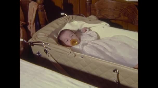 Palermo Italy September 1983 Baby Crib 80S — Video Stock