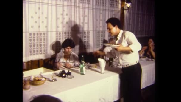 Palermo Italy September 1983 Baptism Lunch Restaurant 80S — Wideo stockowe