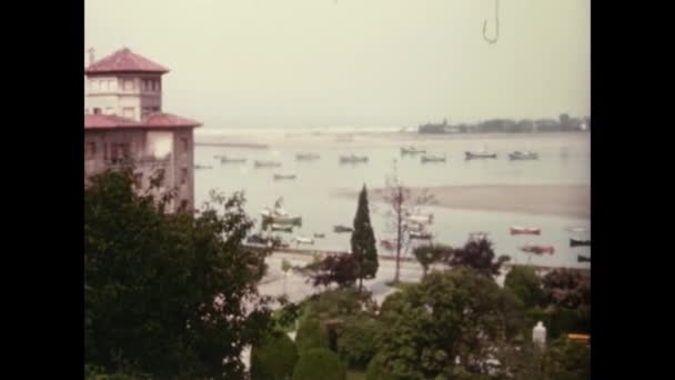 Hondarribia Spanje Juni 1976 Hondarribia Uitzicht Zee Jaren — Stockvideo